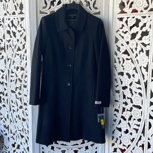 NWT Preston & York sz 14 fitted black wool coat